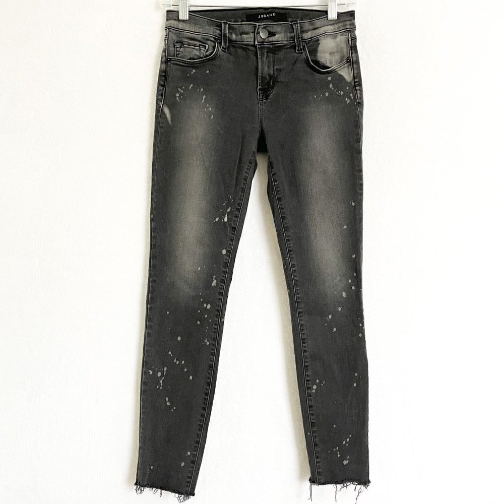 J BRAND Outsider Skinny Crop Gray Distressed Jeans size 27 - Picture 2 of 15